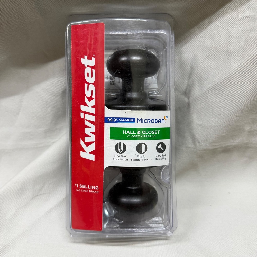 Kwikset 200CV 11P CP V1 Venetian Bronze Hall and Closet Door Knob with Microban